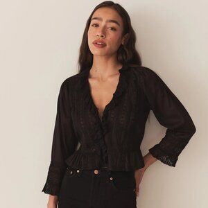 DOEN Eldoris Top in Black - Small, NWOT